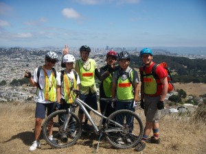 The advanced group rolling San Bruno Mountain towards McLaren Park.