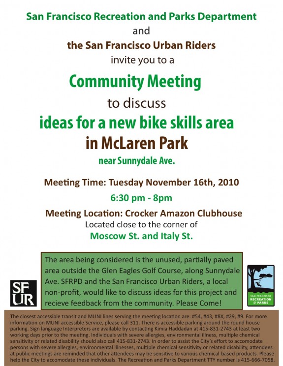 Bike skills meeting flyer Bike skills meeting flyer